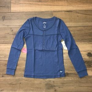 Navy NWT Jade Long Sleeve Top w/ buttons